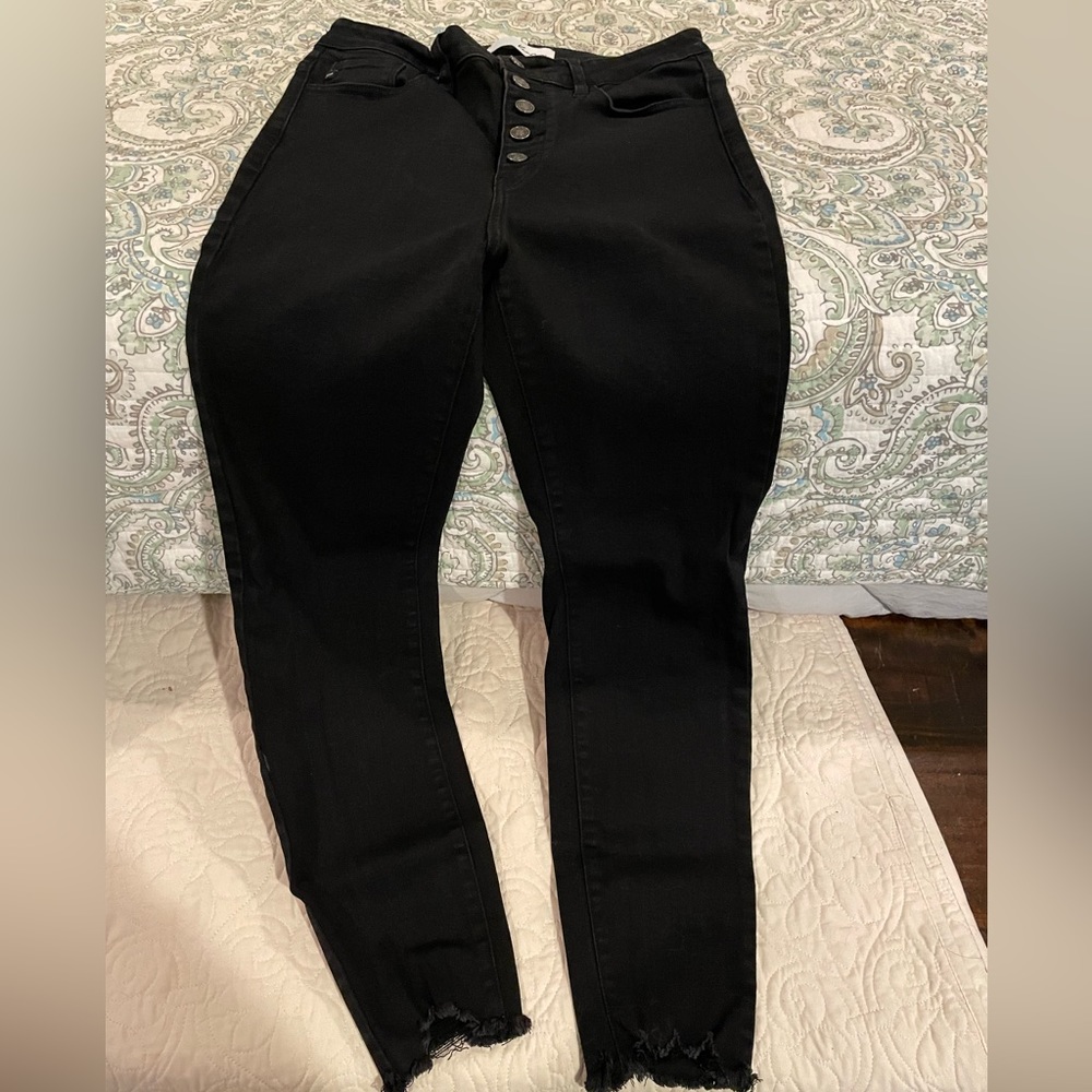 Black button fly jeans. Worn once!